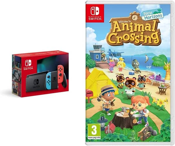 Product boxes for Nintendo Switch and Animal Corssing: New Horizons Switch Game